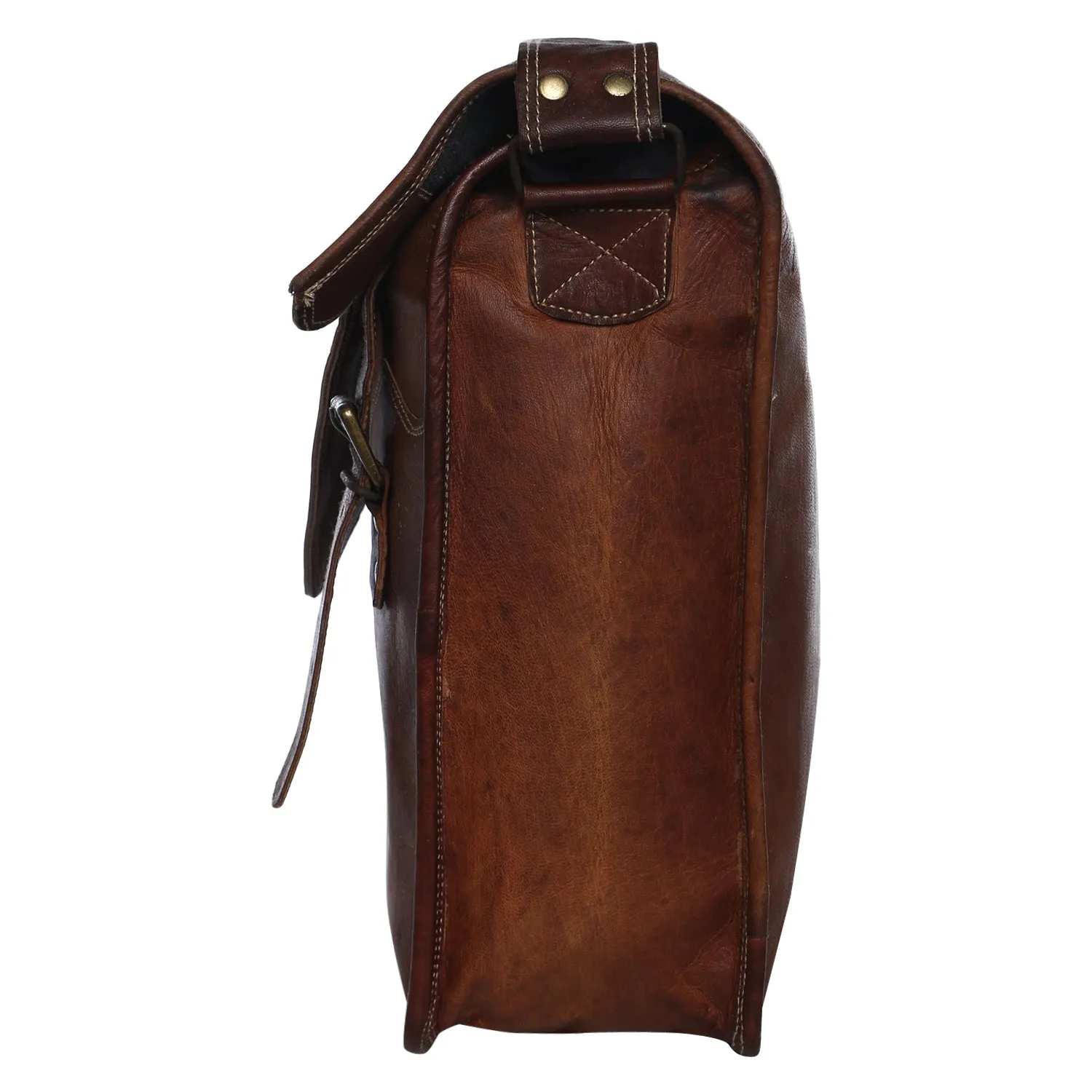 Brown Leather Laptop Messenger 18"
