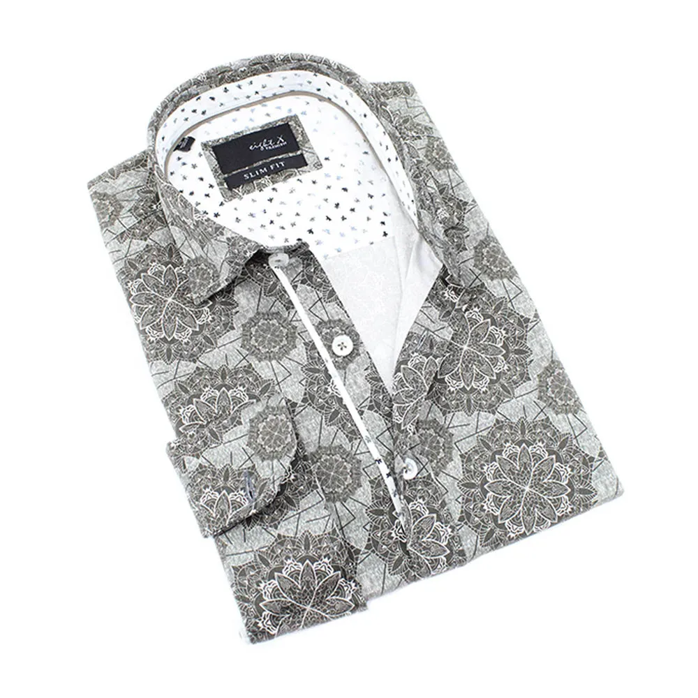 Brown Mandala Button Down Shirt