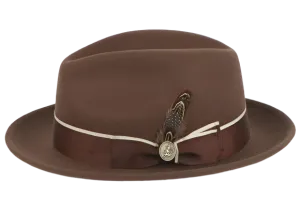 Brown Men's Steven Land Wool Fedora Hat Style No-Bogart