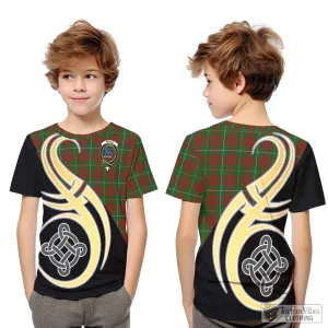 Bruce Hunting Tartan Kid T-Shirt with Family Crest and Celtic Symbol Style