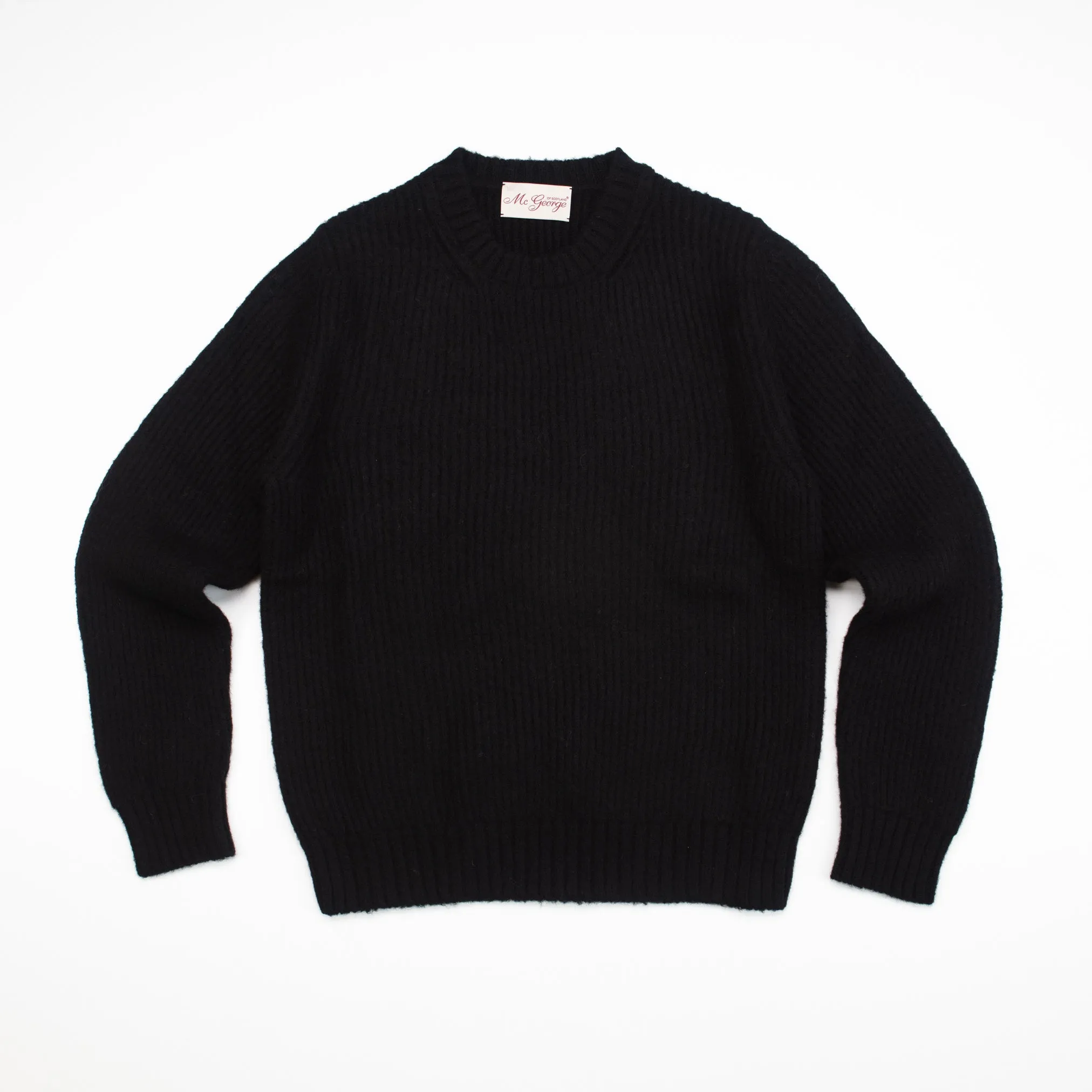 Brushed Shetland Crewneck in Black