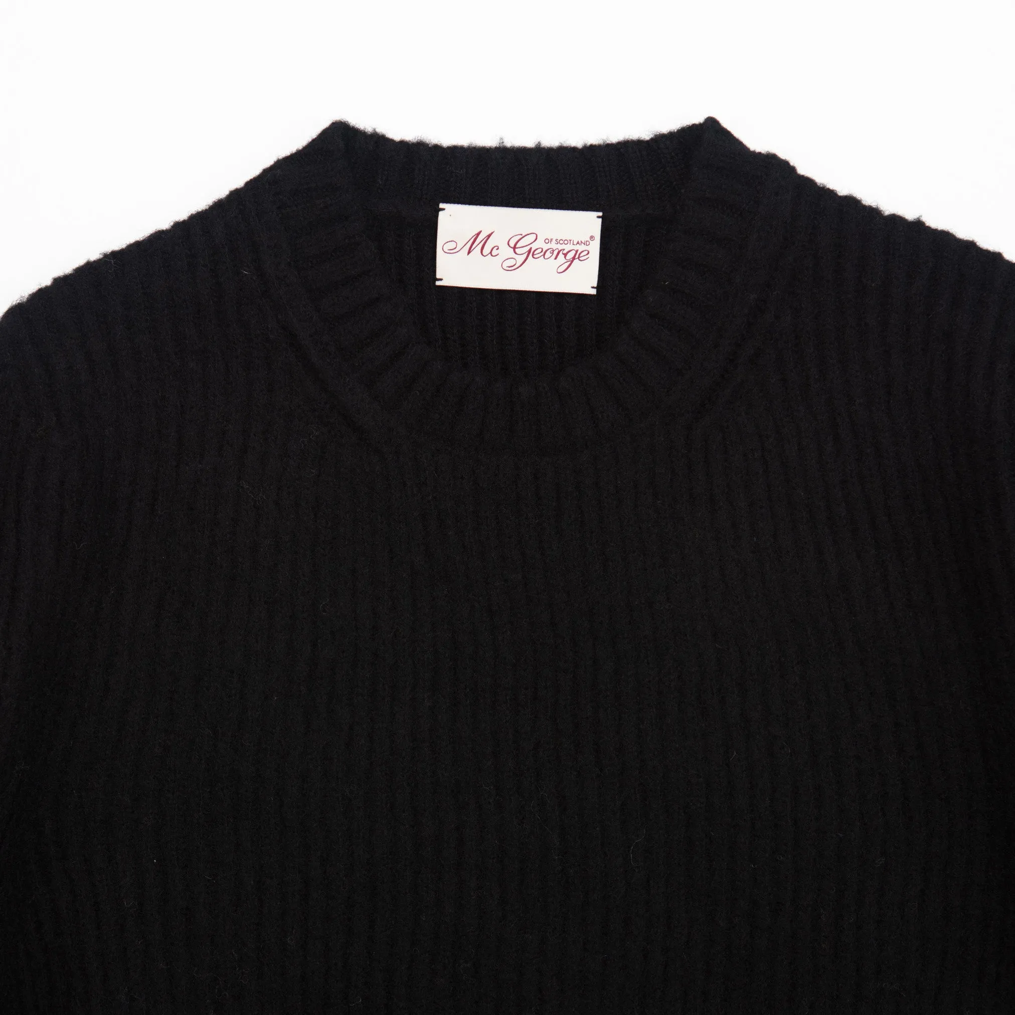 Brushed Shetland Crewneck in Black