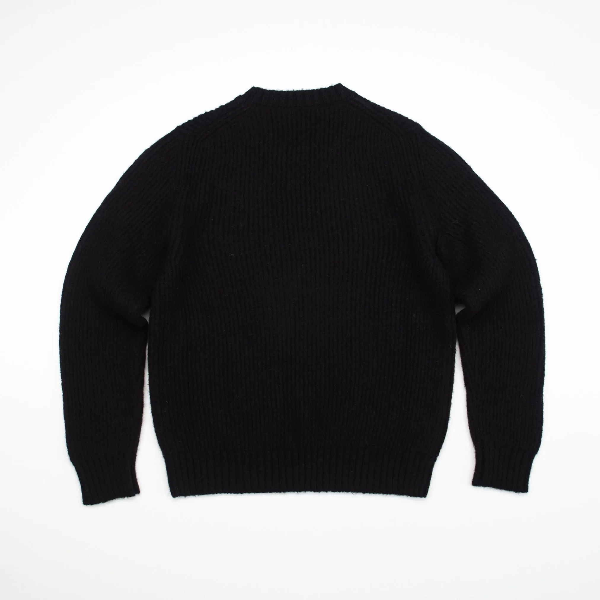 Brushed Shetland Crewneck in Black
