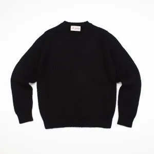 Brushed Shetland Crewneck in Black