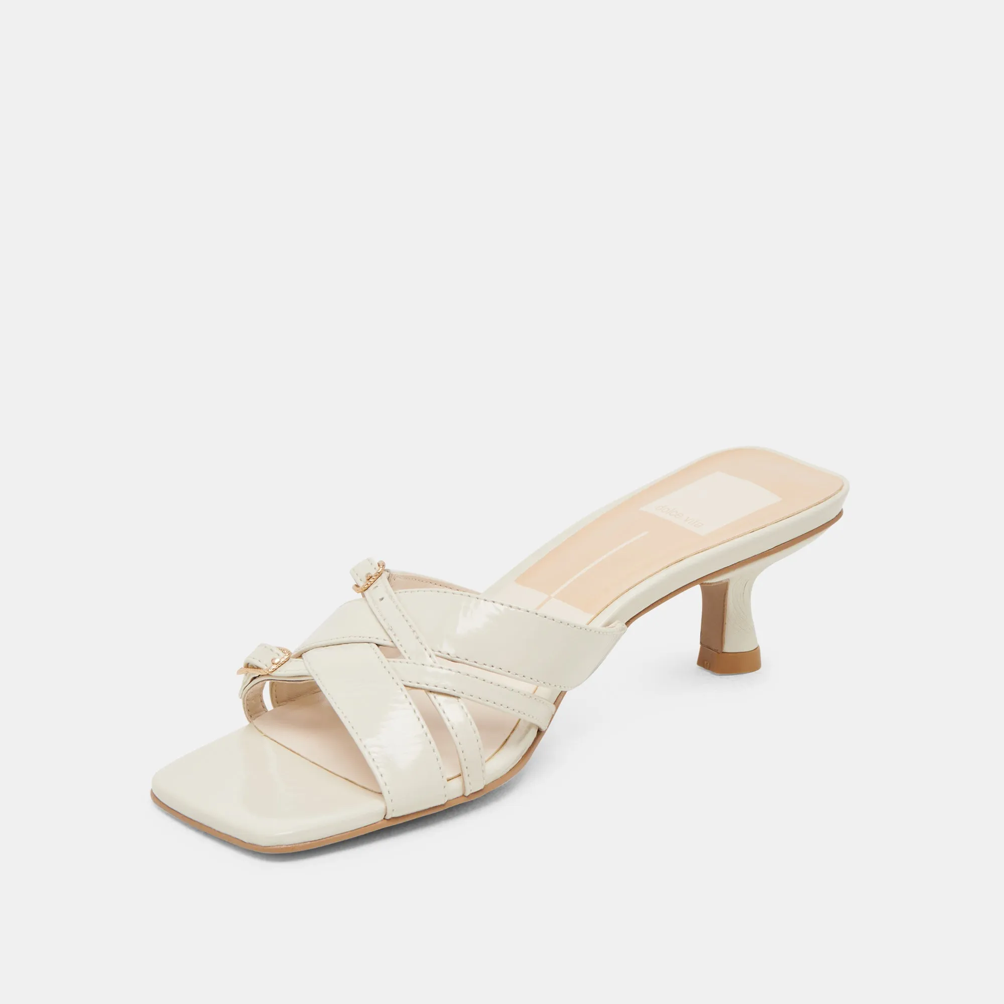 BRYANT HEELS IVORY CRINKLE PATENT