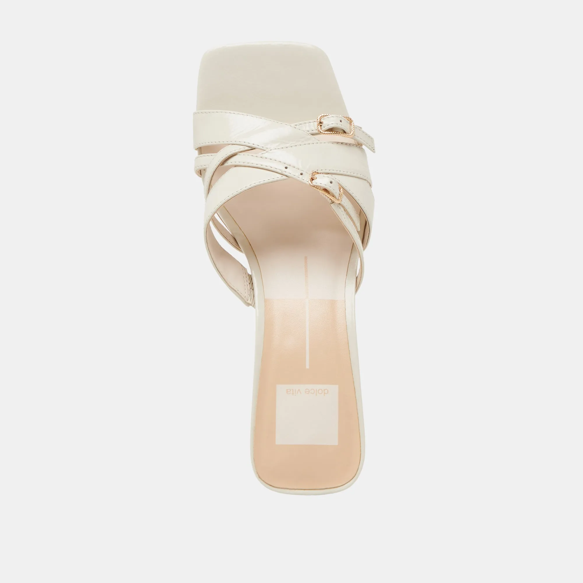 BRYANT HEELS IVORY CRINKLE PATENT