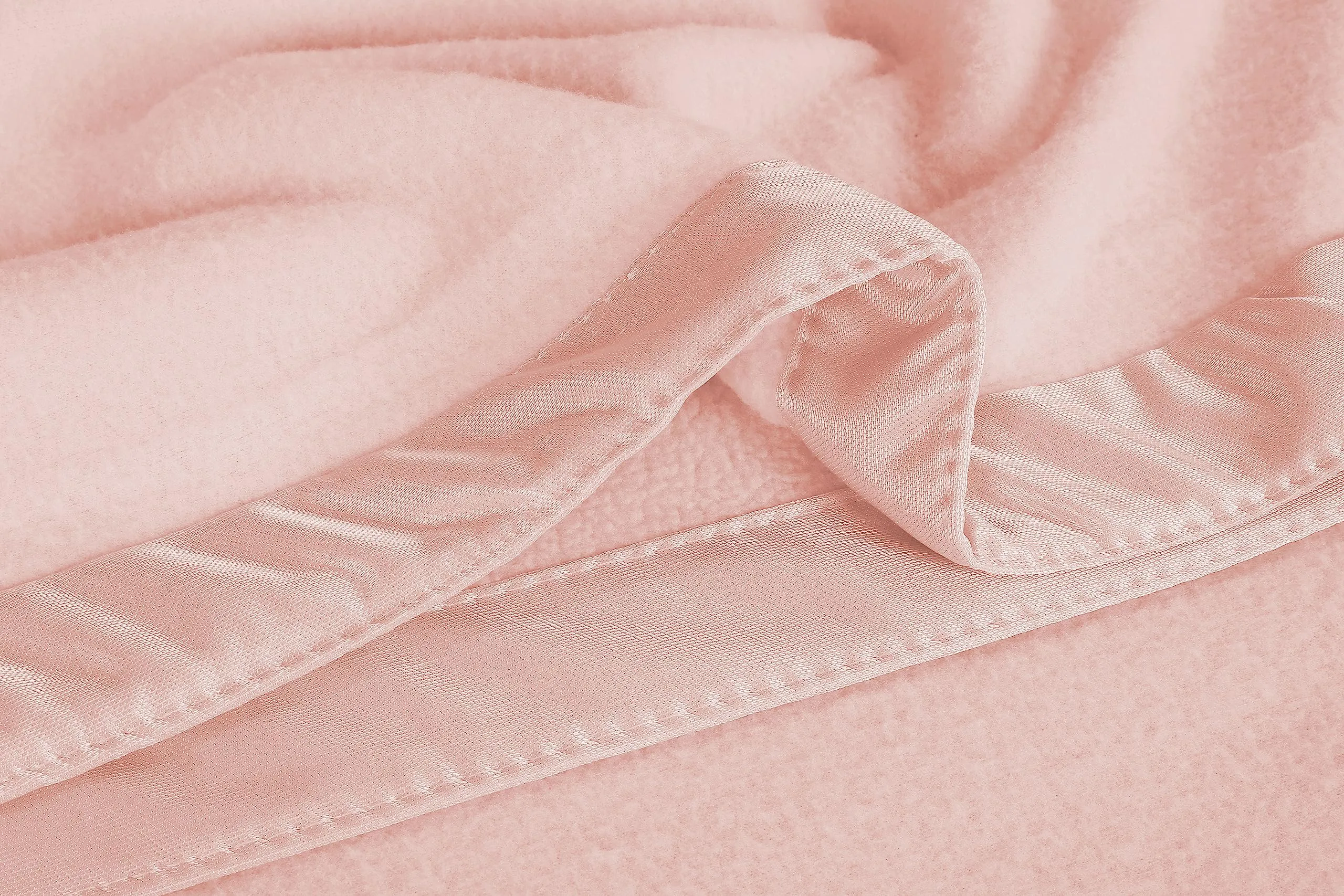 BSB HOME Micro Fleece Blanket/Dohar with Antipill Property for Double Bed (90 X 86 Inches) |Ultrasoft & Lightweight Antipilling Blanket with Satin Piping Border- 250 GSM | (Light Pink), 350 TC