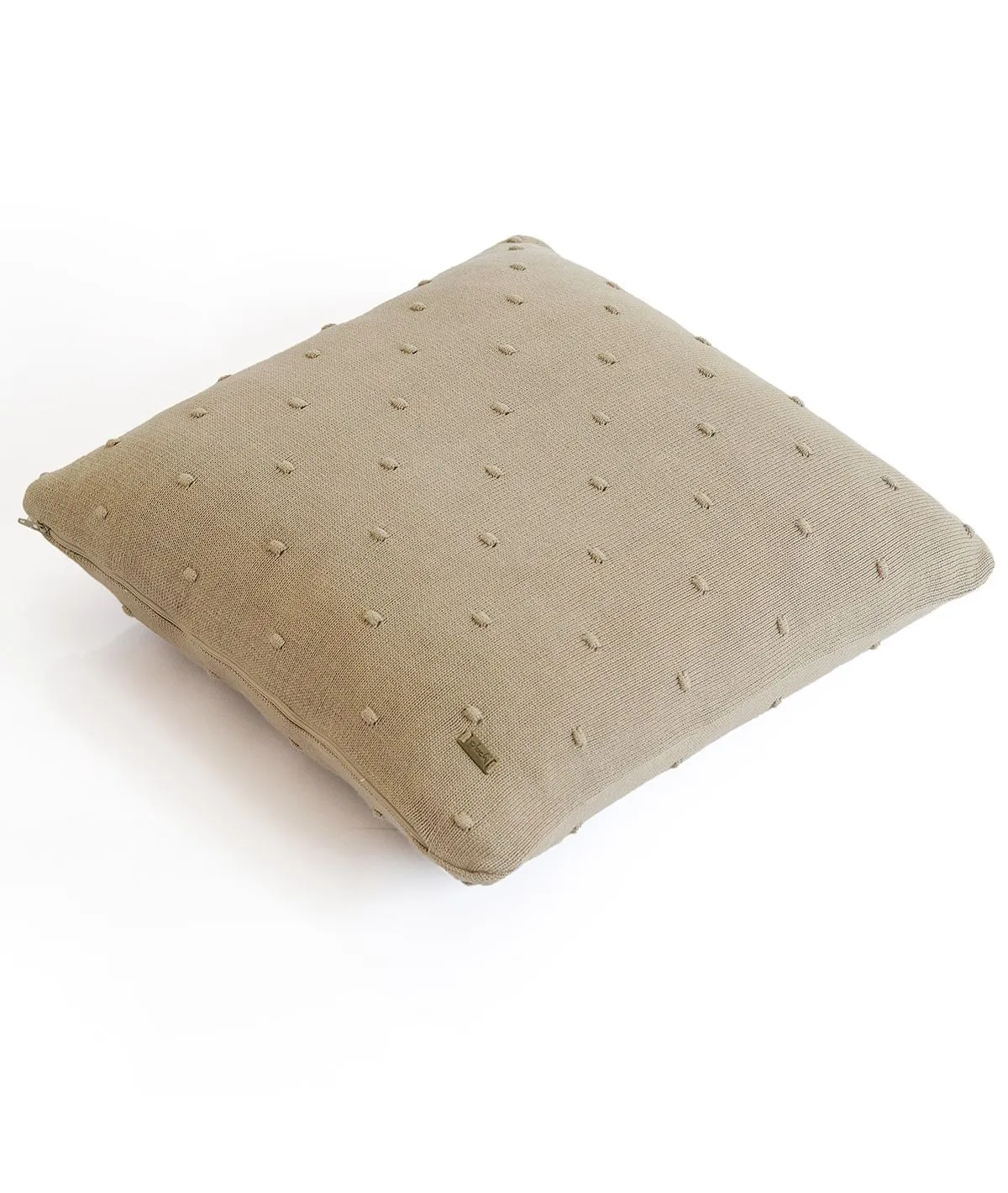 Bubble Cotton Knitted Decorative Sandy Brown Color 18 x 18 Inches Cushion Cover