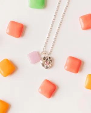 Bubblegum Heart Chiclet Duo Pendant