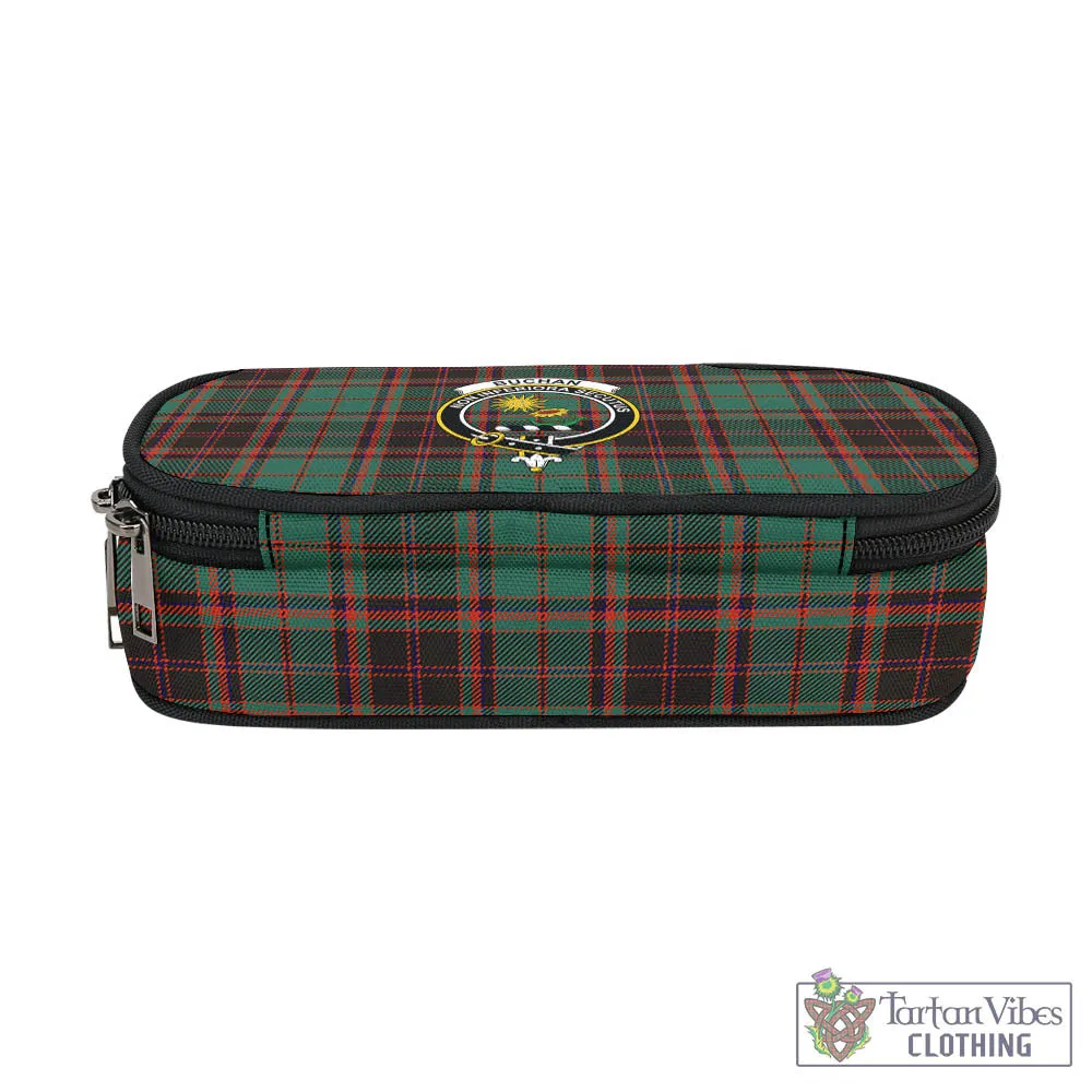 Buchan Ancient Tartan Pen and Pencil Case with Family Crest