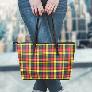 Buchanan Modern Tartan Leather Tote Bag
