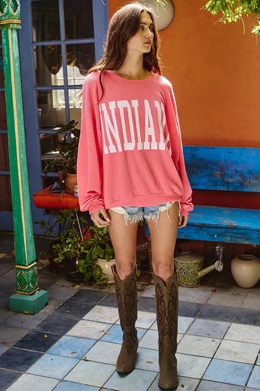 Bucketlist Indiana Comfy Oversize Graphic Sweatshirt