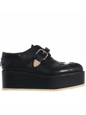 Buckled Wingtip Brothel Creepers (KLF-1605 BLACK)