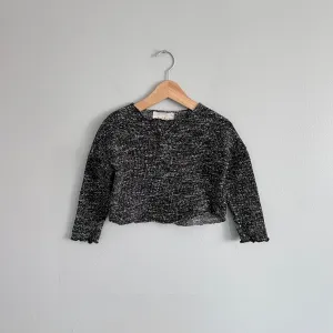 Buho / Black cotton knit pullover / 3Y