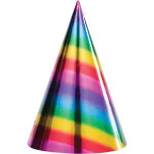 Bulk Rainbow Foil Party Hats (96 per Case)