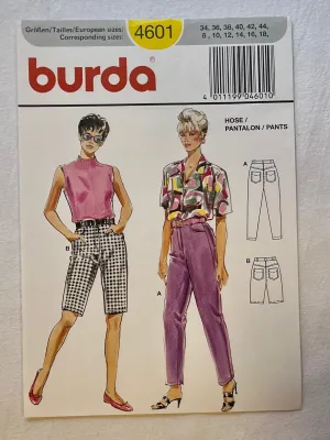Burda 4601 PARTIALLY CUT Adult Pants Sizes 8-18