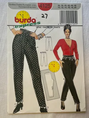 Burda Express 4125 UNCUT Adult Pants Sizes 10-20