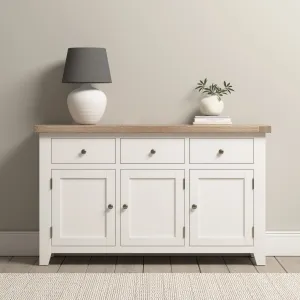 Burford Large 3 Door 3 Drawers Sideboard in Warm White