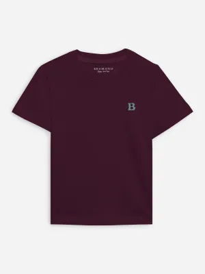 Burgundy 100% Cotton Casual Tee