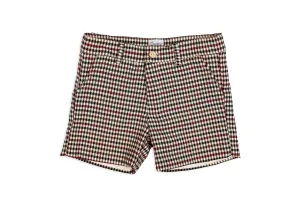 Burgundy & Green Check Shorts
