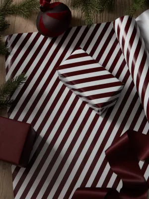 Burgundy and White Stripe Wrapping Paper - 5m