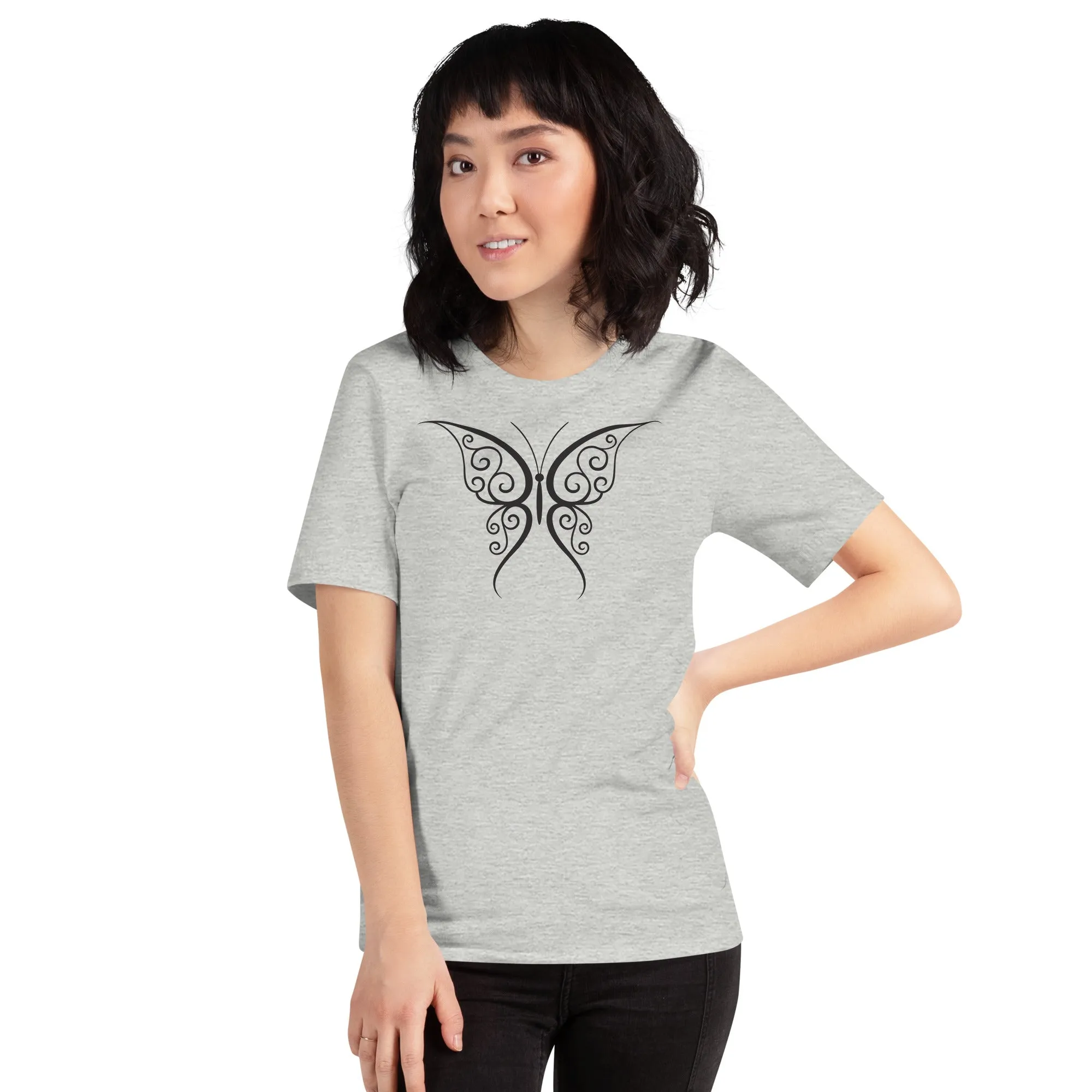 Butterfly Black Outline - Unisex t-shirt, comfy, soft, lightweight