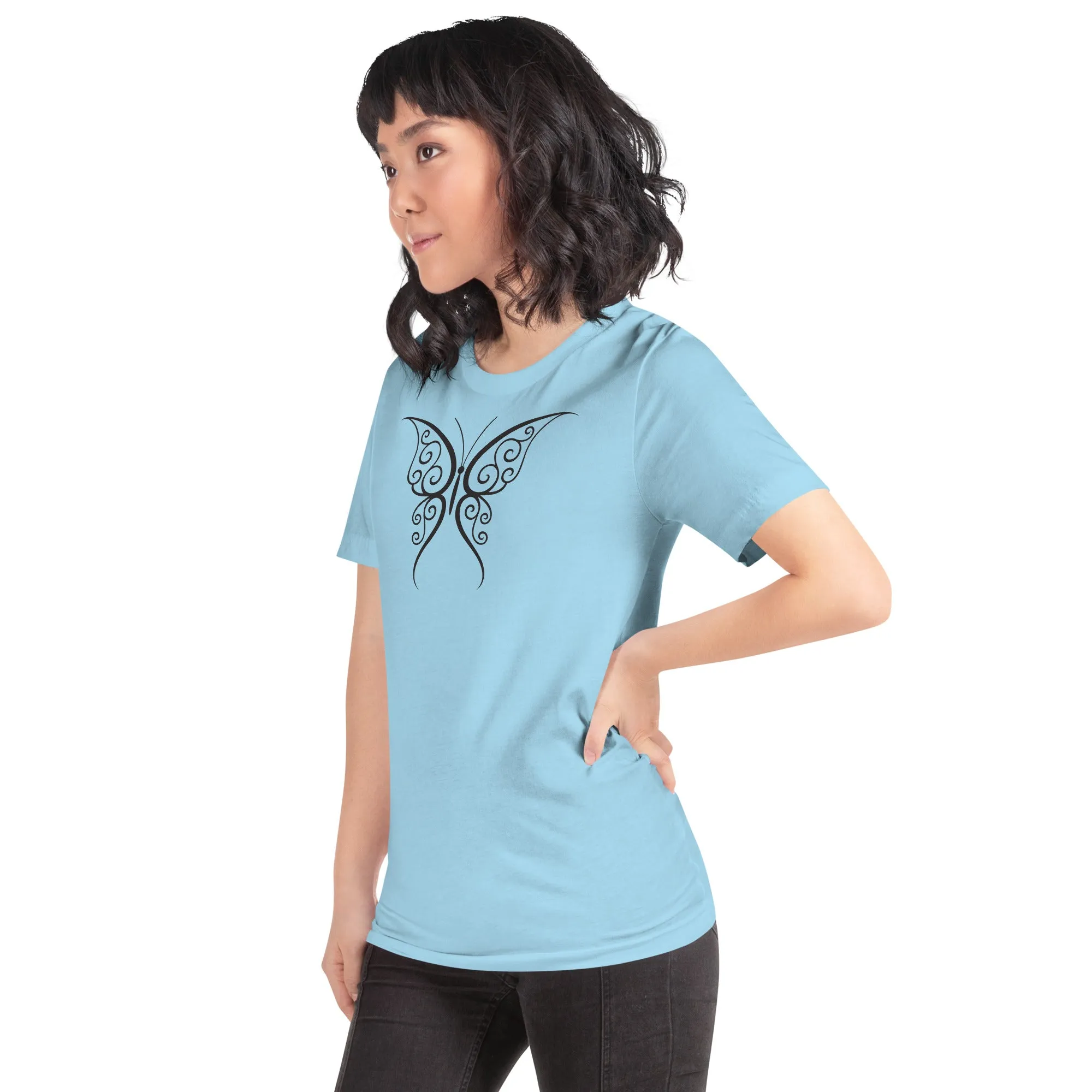 Butterfly Black Outline - Unisex t-shirt, comfy, soft, lightweight