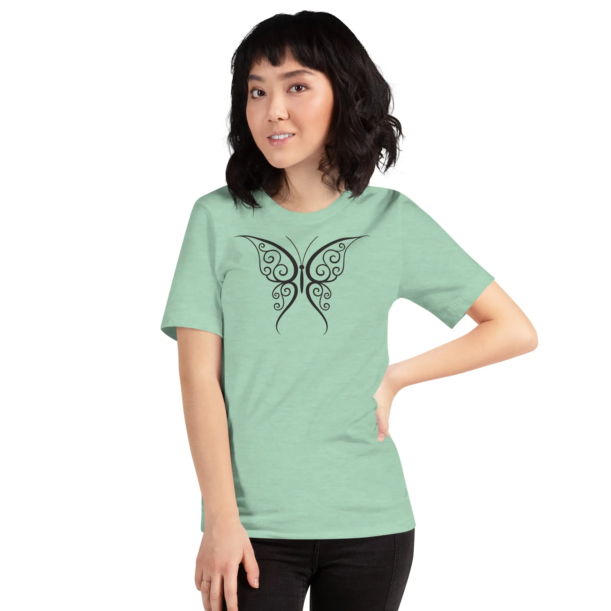 Butterfly Black Outline - Unisex t-shirt, comfy, soft, lightweight