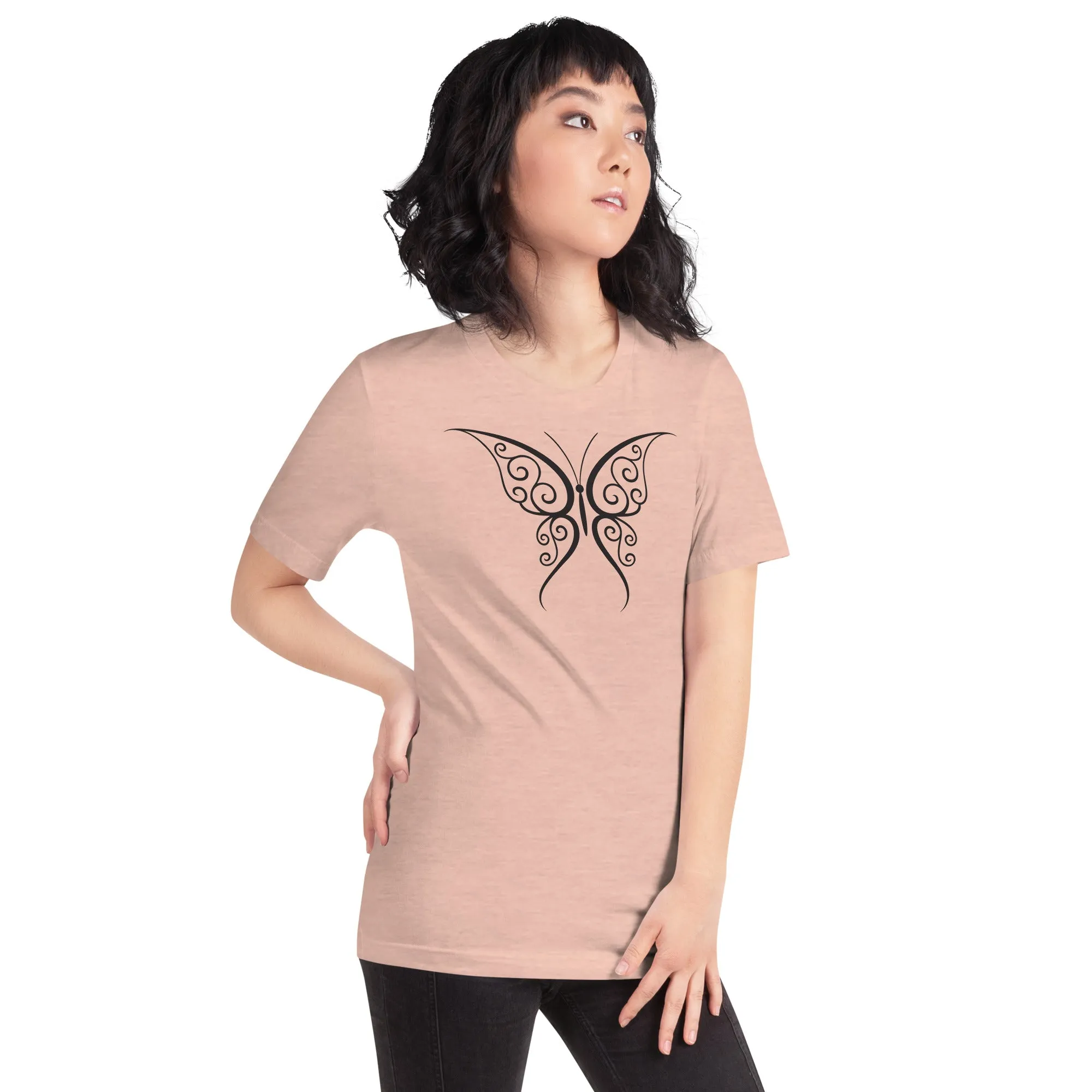 Butterfly Black Outline - Unisex t-shirt, comfy, soft, lightweight