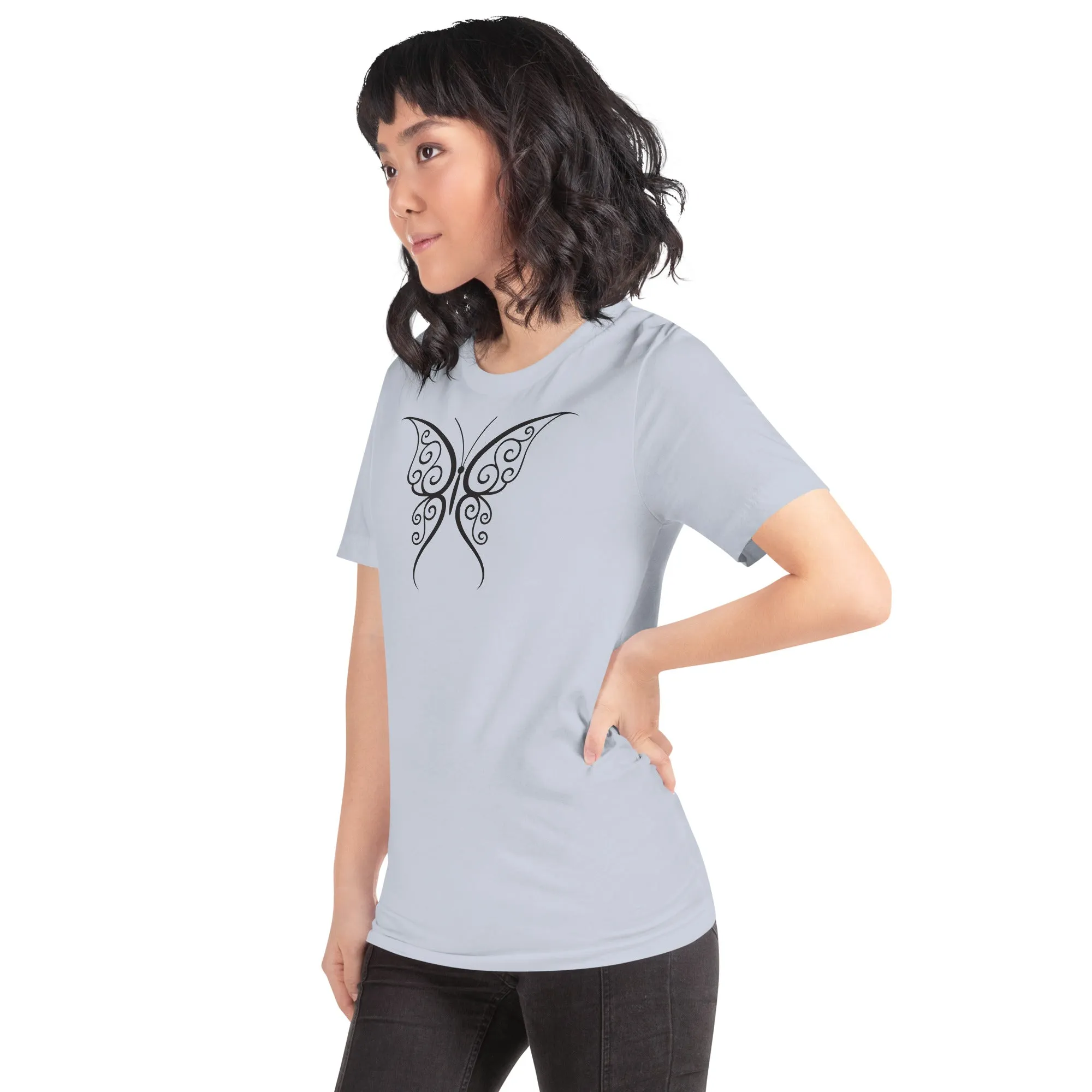 Butterfly Black Outline - Unisex t-shirt, comfy, soft, lightweight