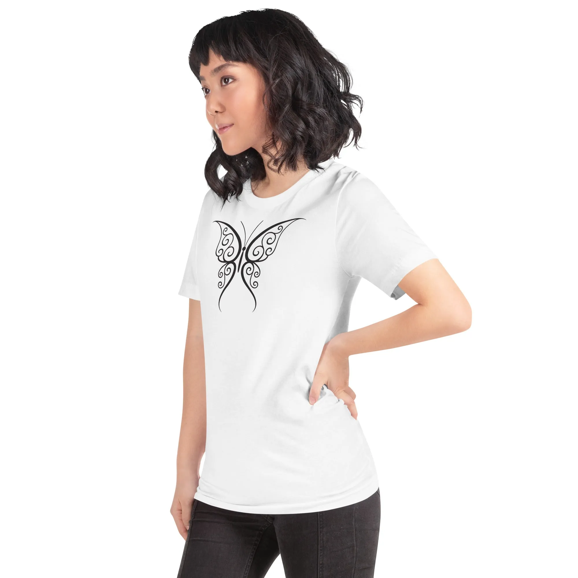 Butterfly Black Outline - Unisex t-shirt, comfy, soft, lightweight