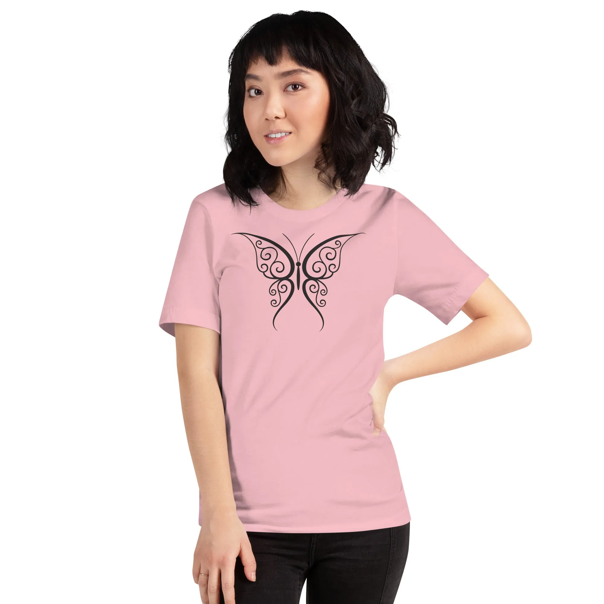 Butterfly Black Outline - Unisex t-shirt, comfy, soft, lightweight