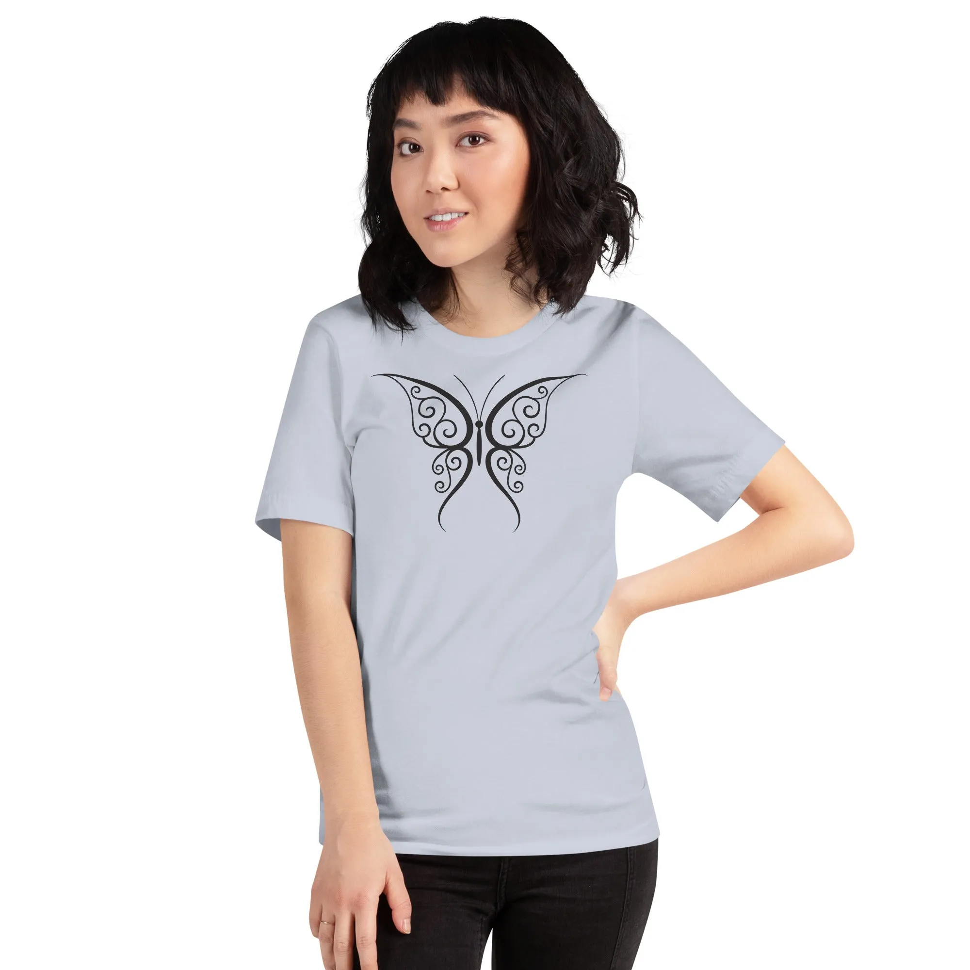 Butterfly Black Outline - Unisex t-shirt, comfy, soft, lightweight
