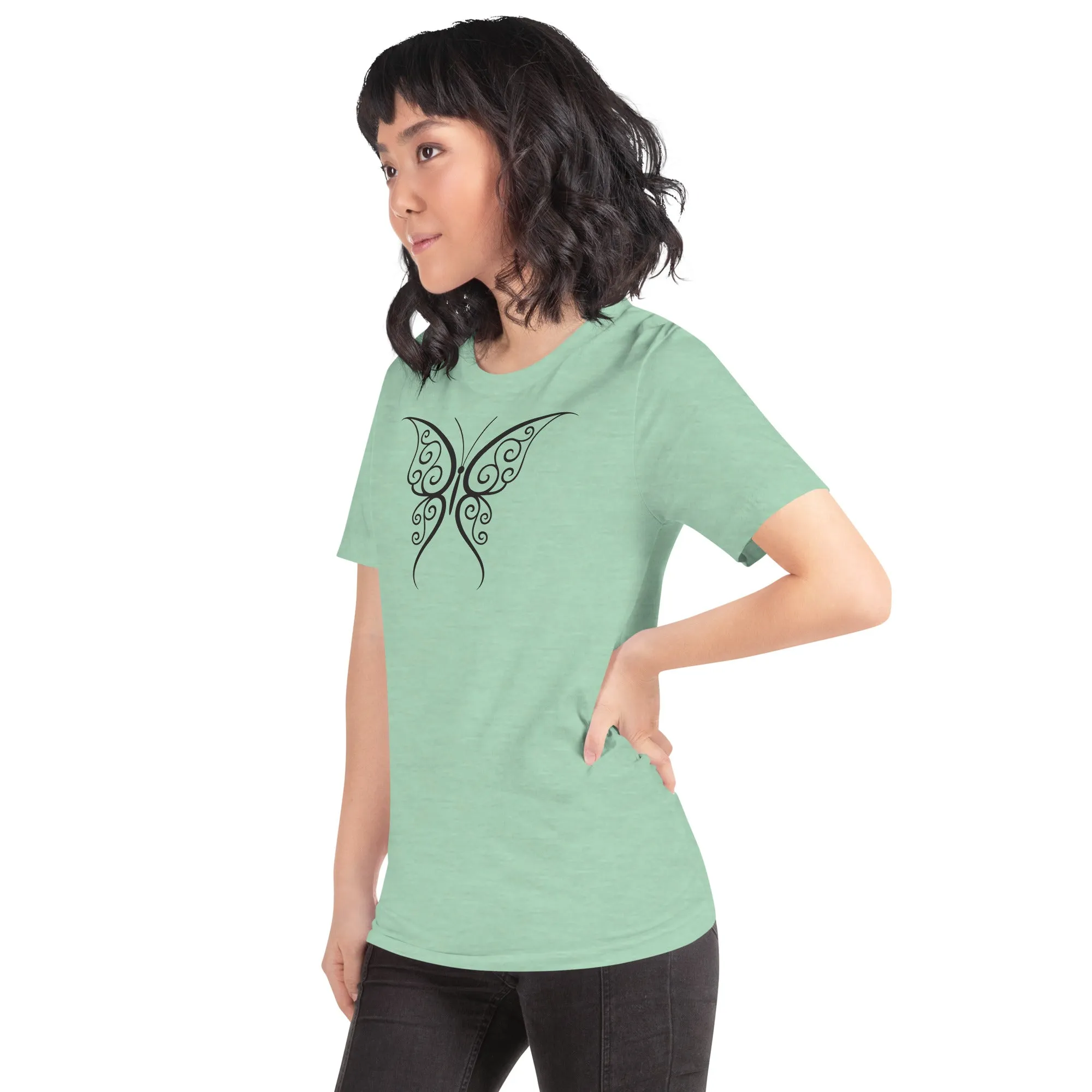 Butterfly Black Outline - Unisex t-shirt, comfy, soft, lightweight