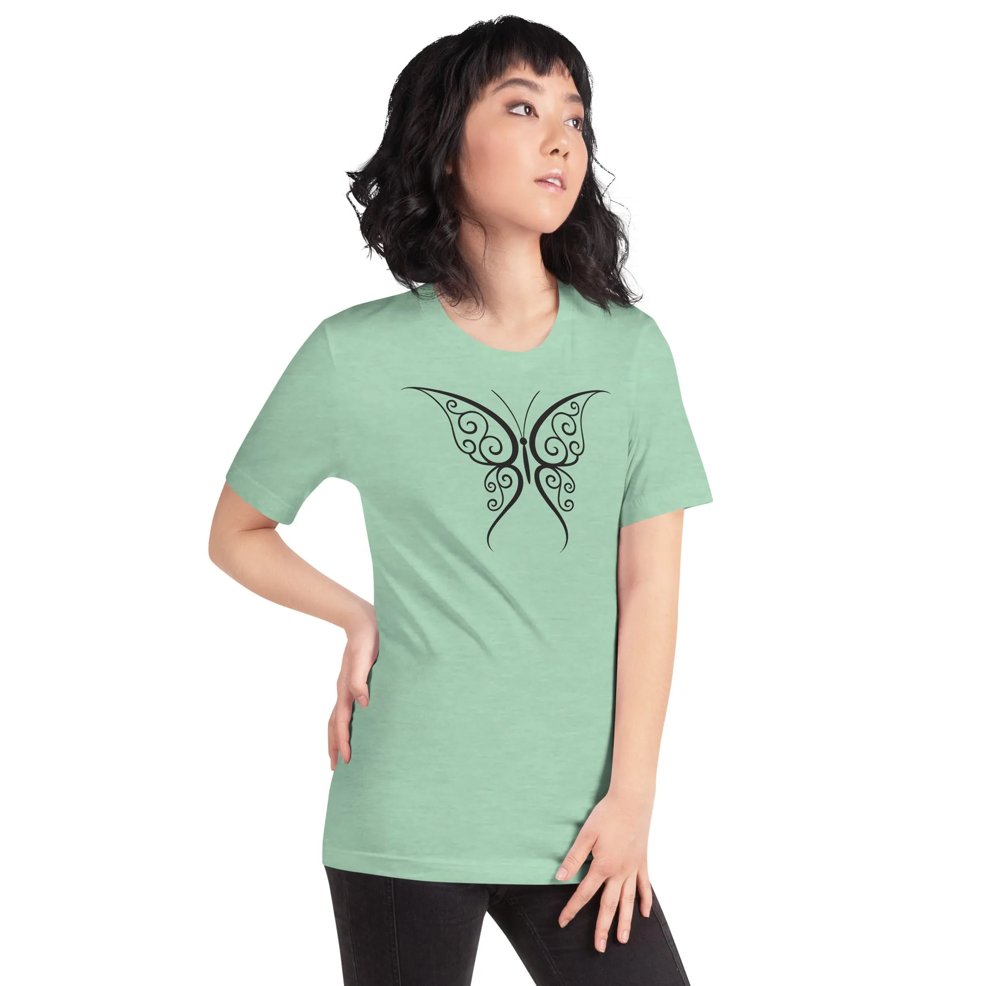Butterfly Black Outline - Unisex t-shirt, comfy, soft, lightweight