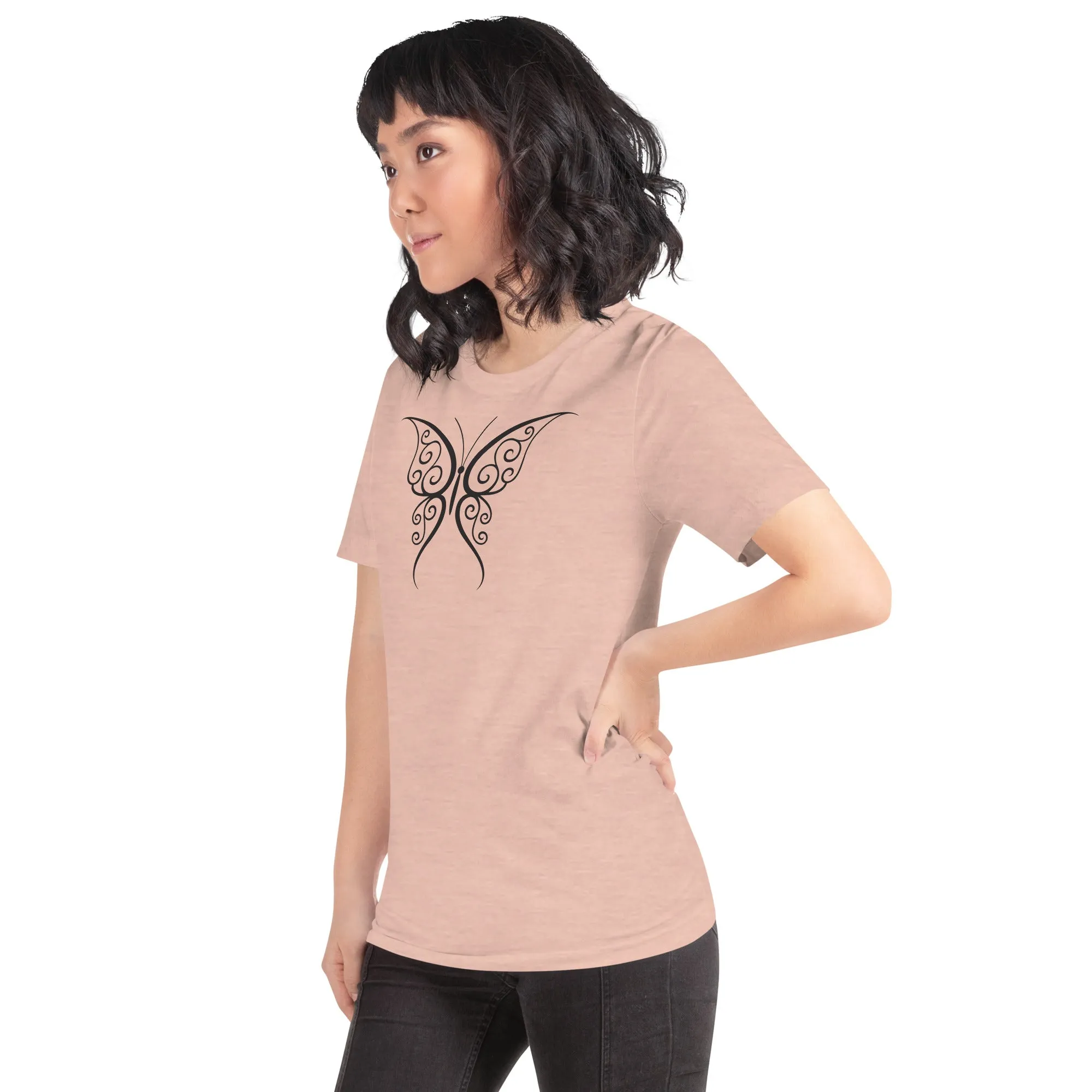 Butterfly Black Outline - Unisex t-shirt, comfy, soft, lightweight