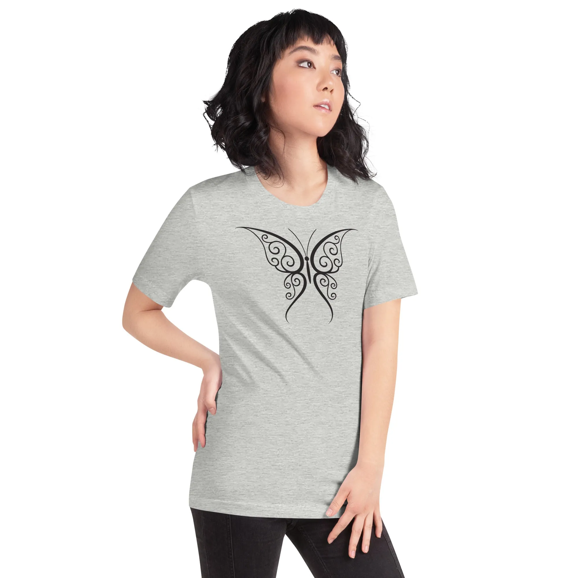 Butterfly Black Outline - Unisex t-shirt, comfy, soft, lightweight