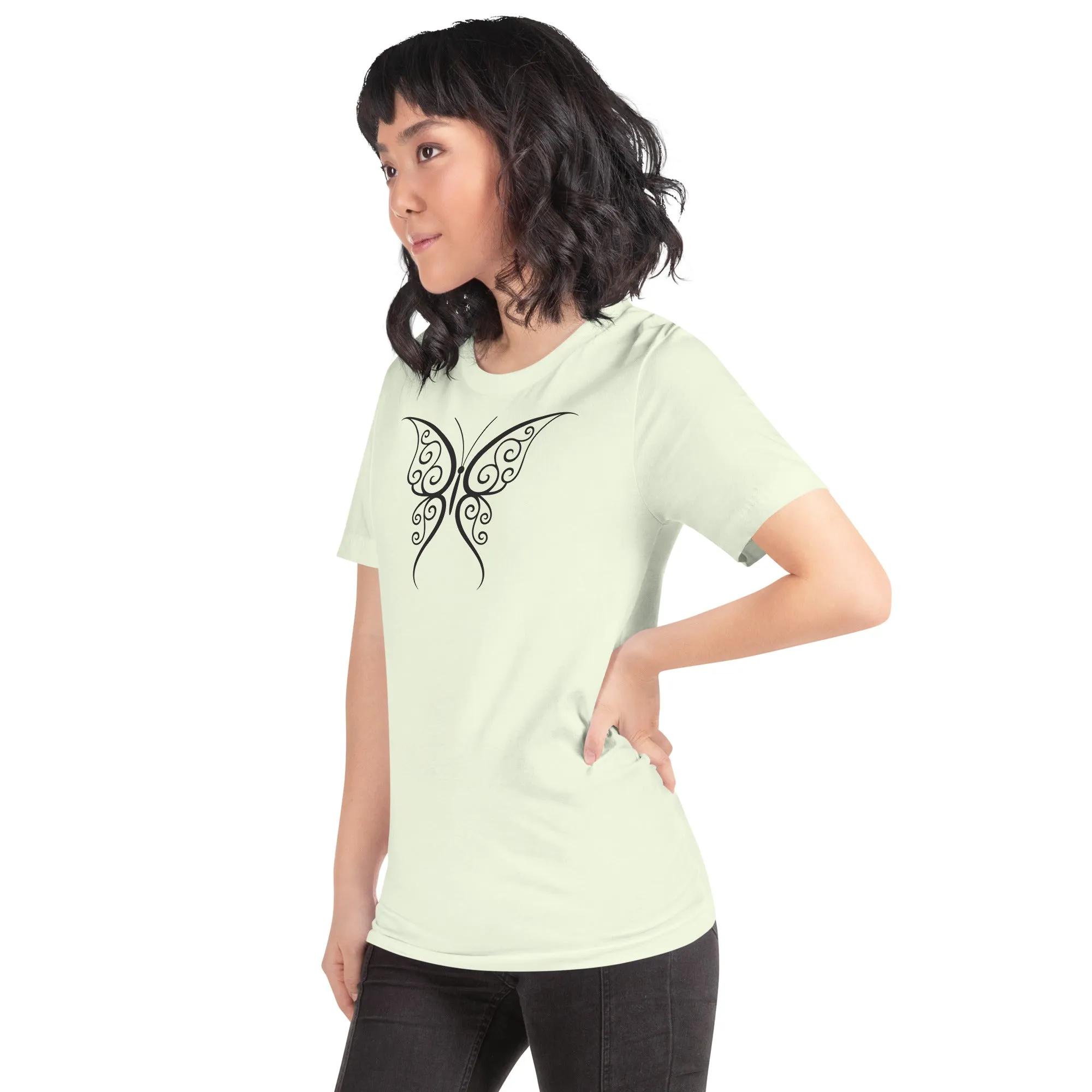 Butterfly Black Outline - Unisex t-shirt, comfy, soft, lightweight