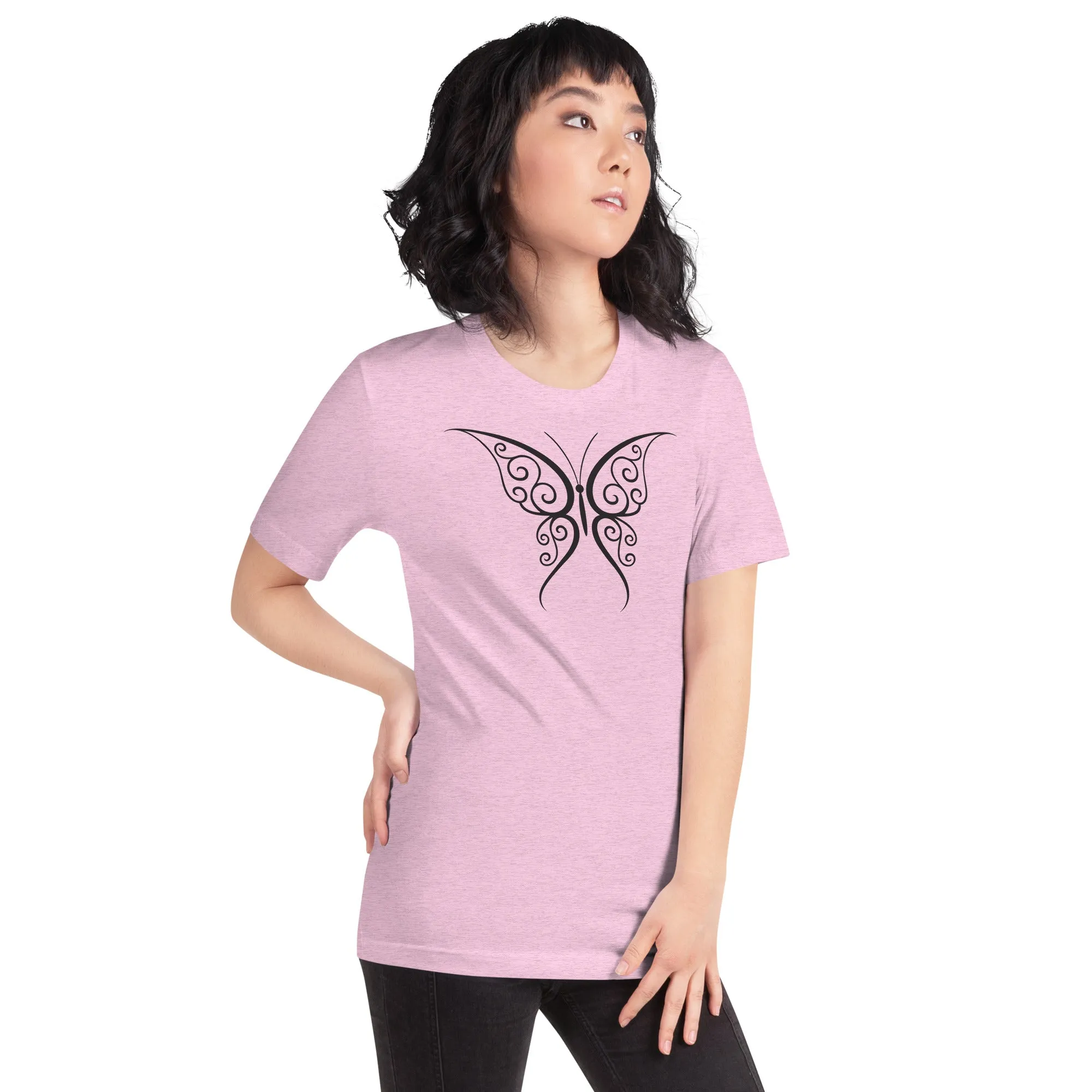 Butterfly Black Outline - Unisex t-shirt, comfy, soft, lightweight