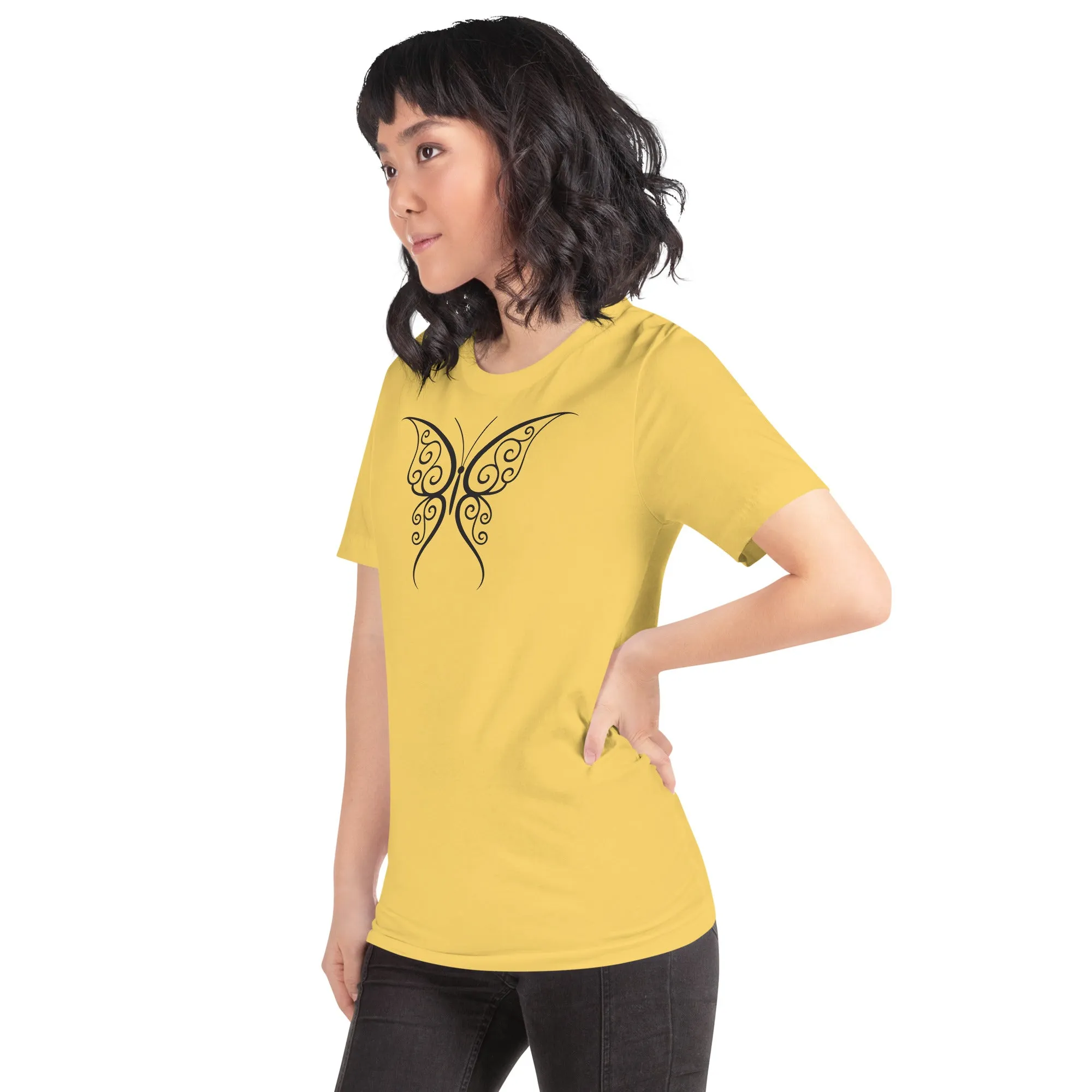 Butterfly Black Outline - Unisex t-shirt, comfy, soft, lightweight