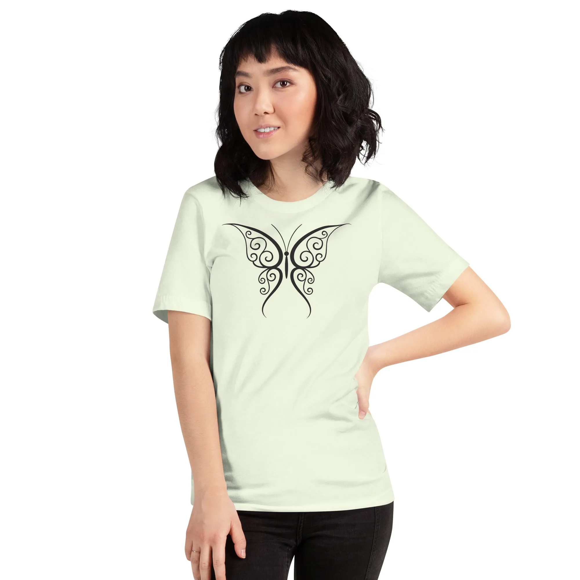 Butterfly Black Outline - Unisex t-shirt, comfy, soft, lightweight