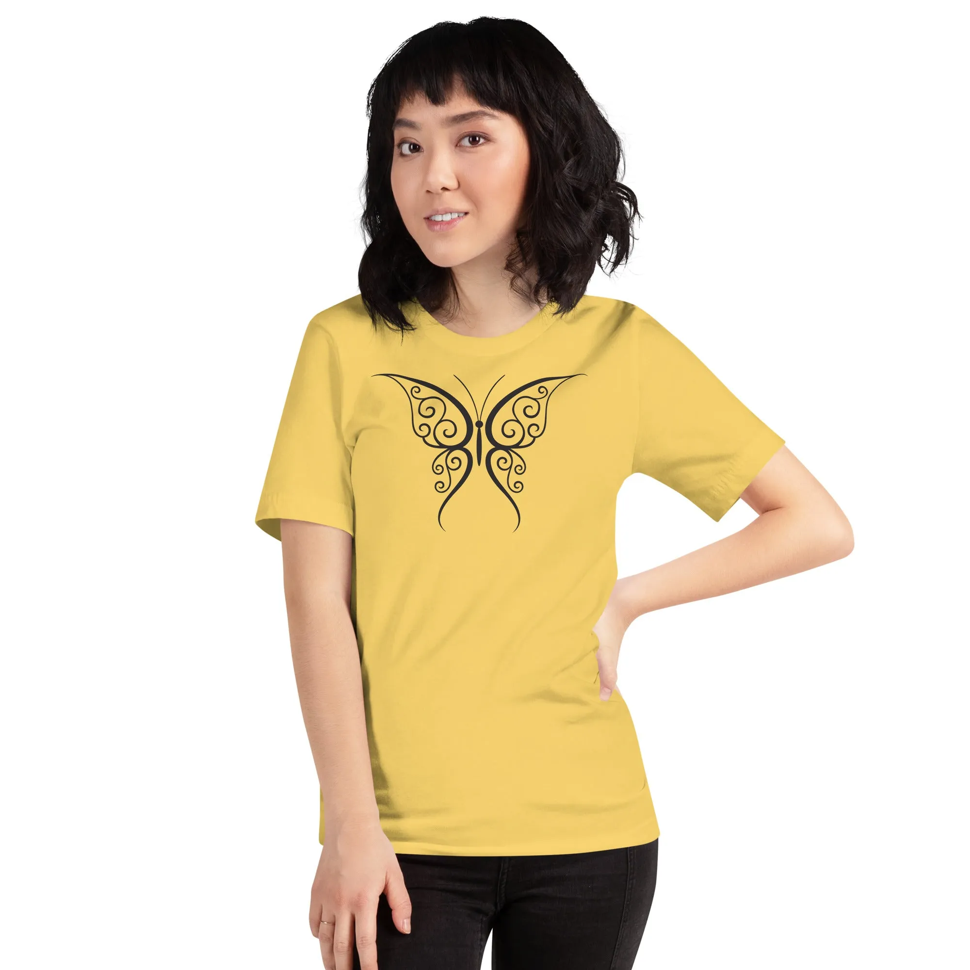 Butterfly Black Outline - Unisex t-shirt, comfy, soft, lightweight