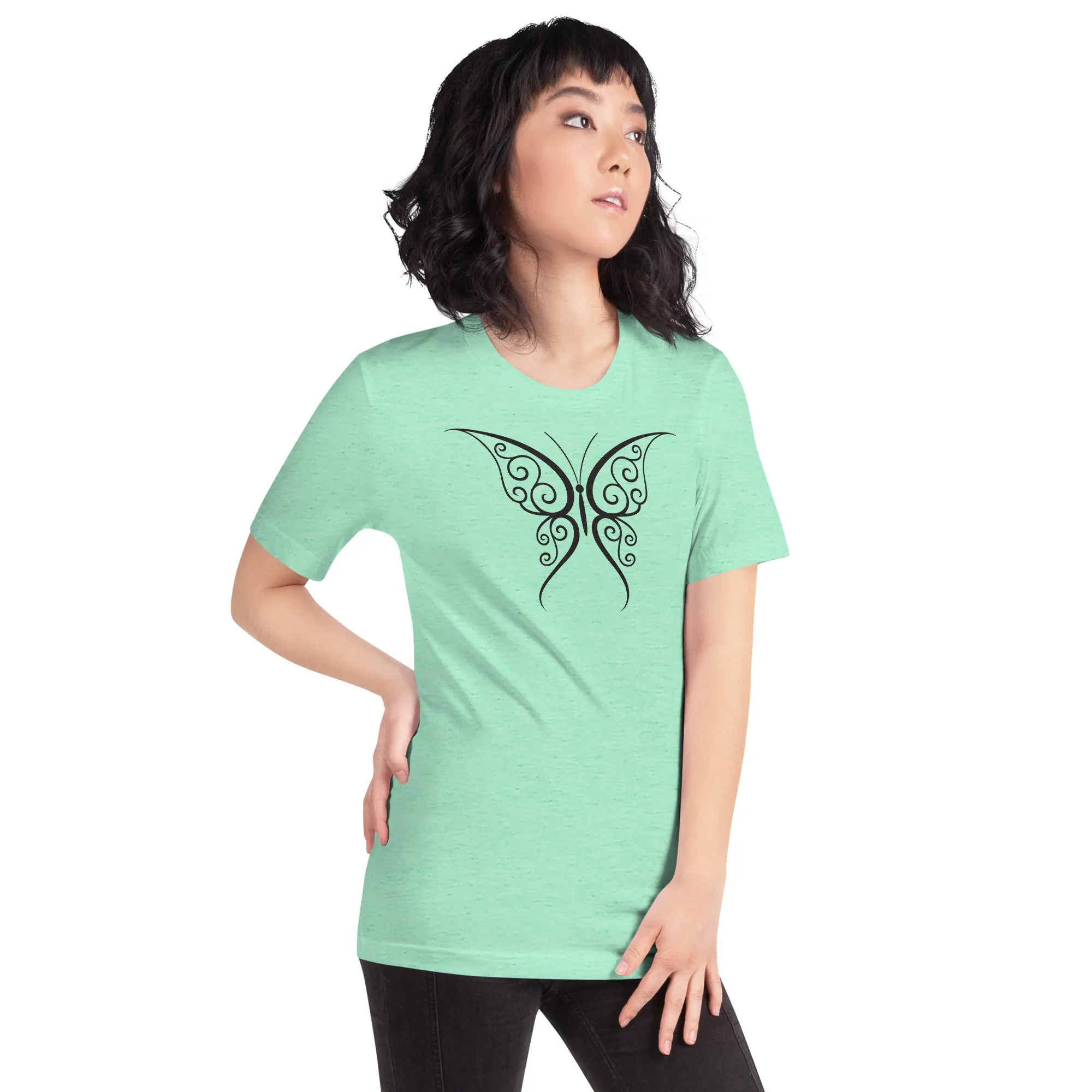 Butterfly Black Outline - Unisex t-shirt, comfy, soft, lightweight