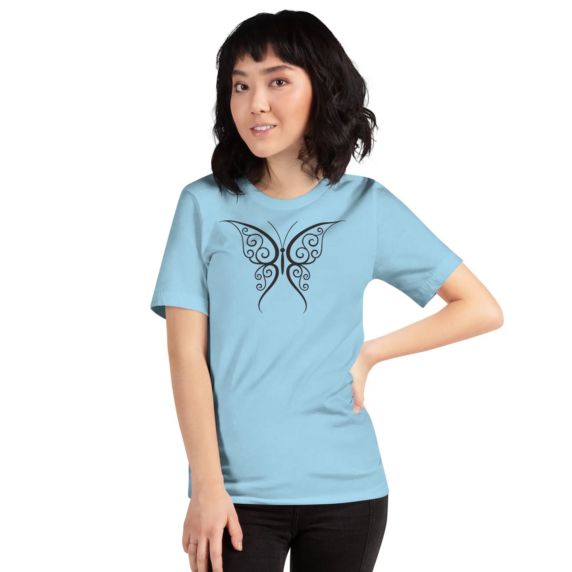 Butterfly Black Outline - Unisex t-shirt, comfy, soft, lightweight