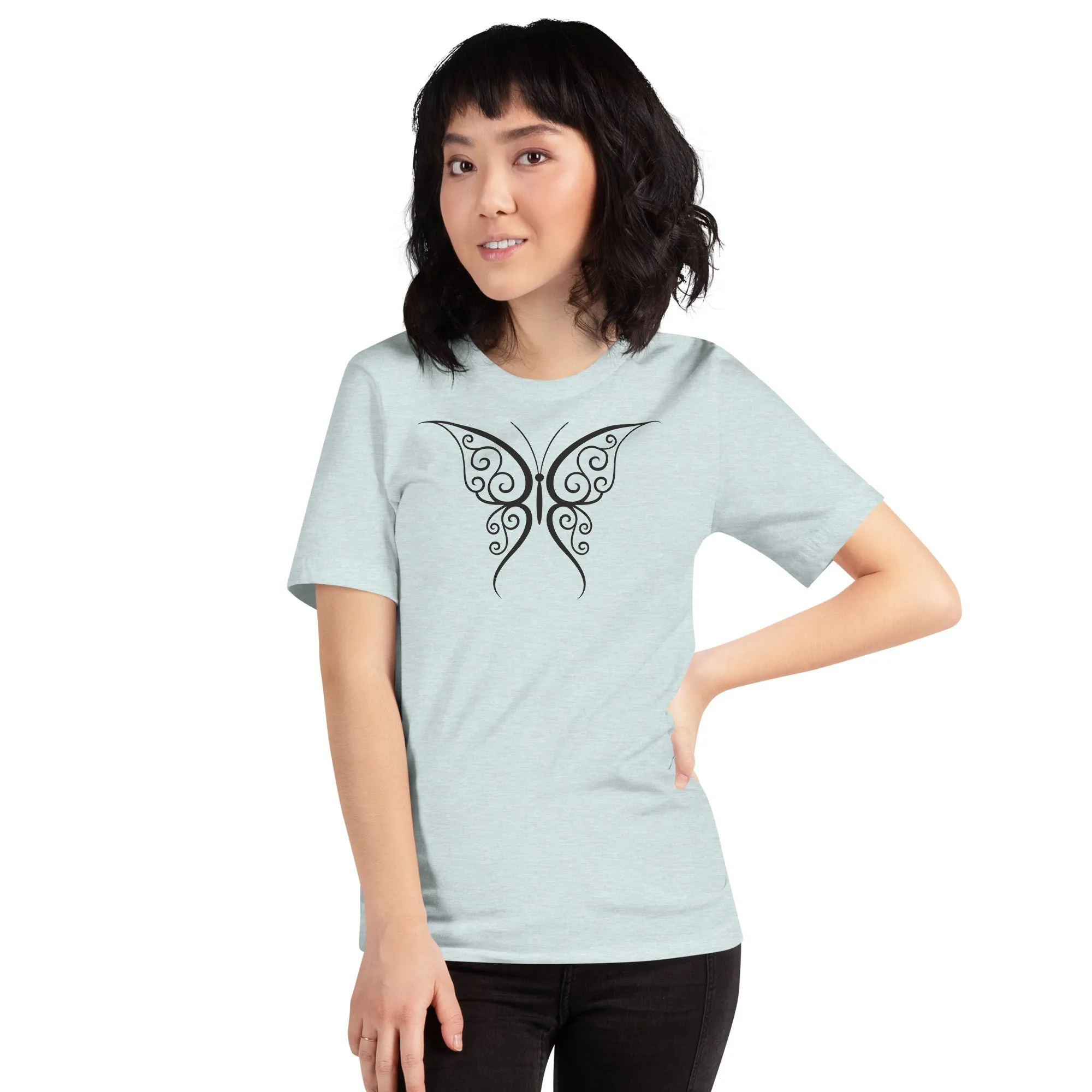Butterfly Black Outline - Unisex t-shirt, comfy, soft, lightweight