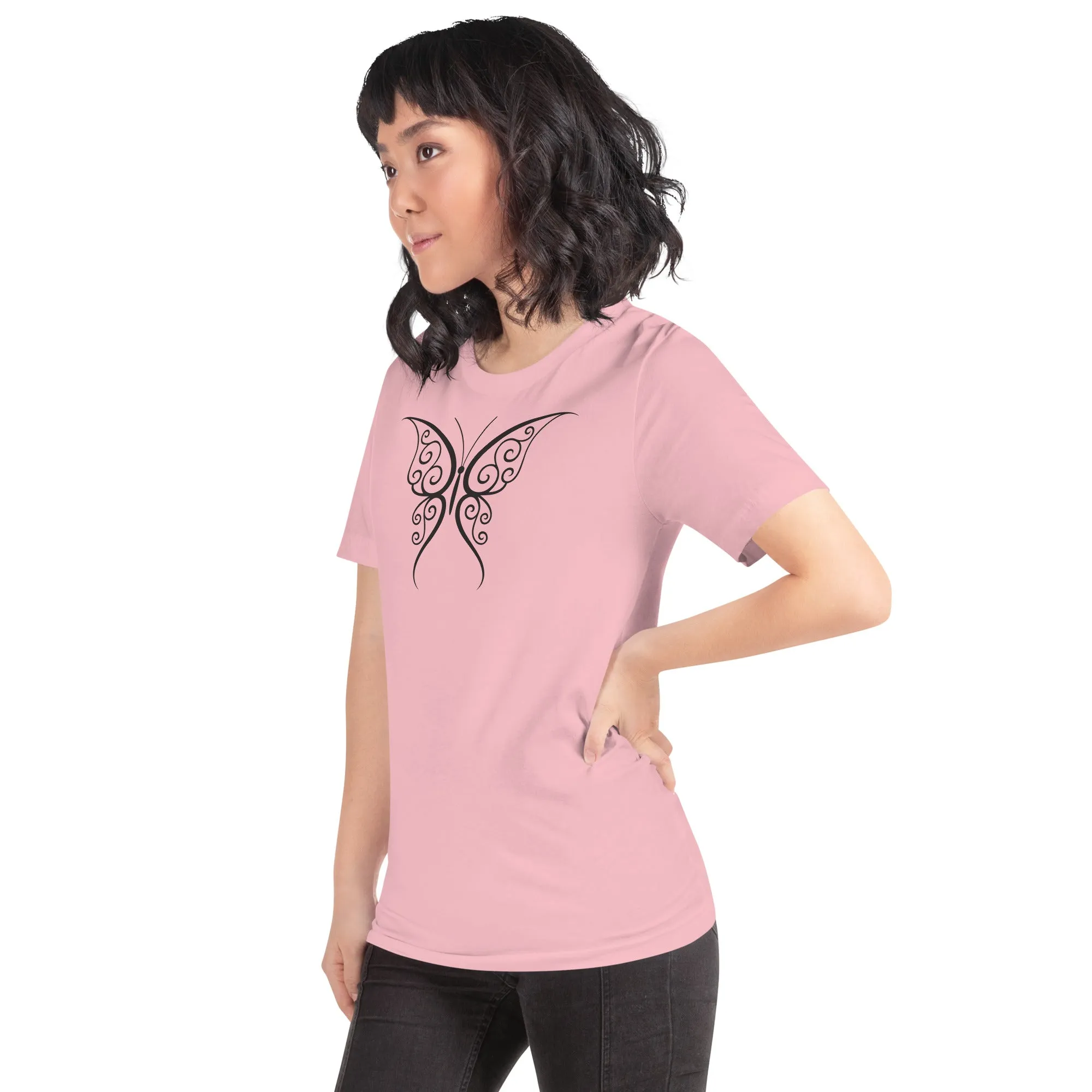 Butterfly Black Outline - Unisex t-shirt, comfy, soft, lightweight