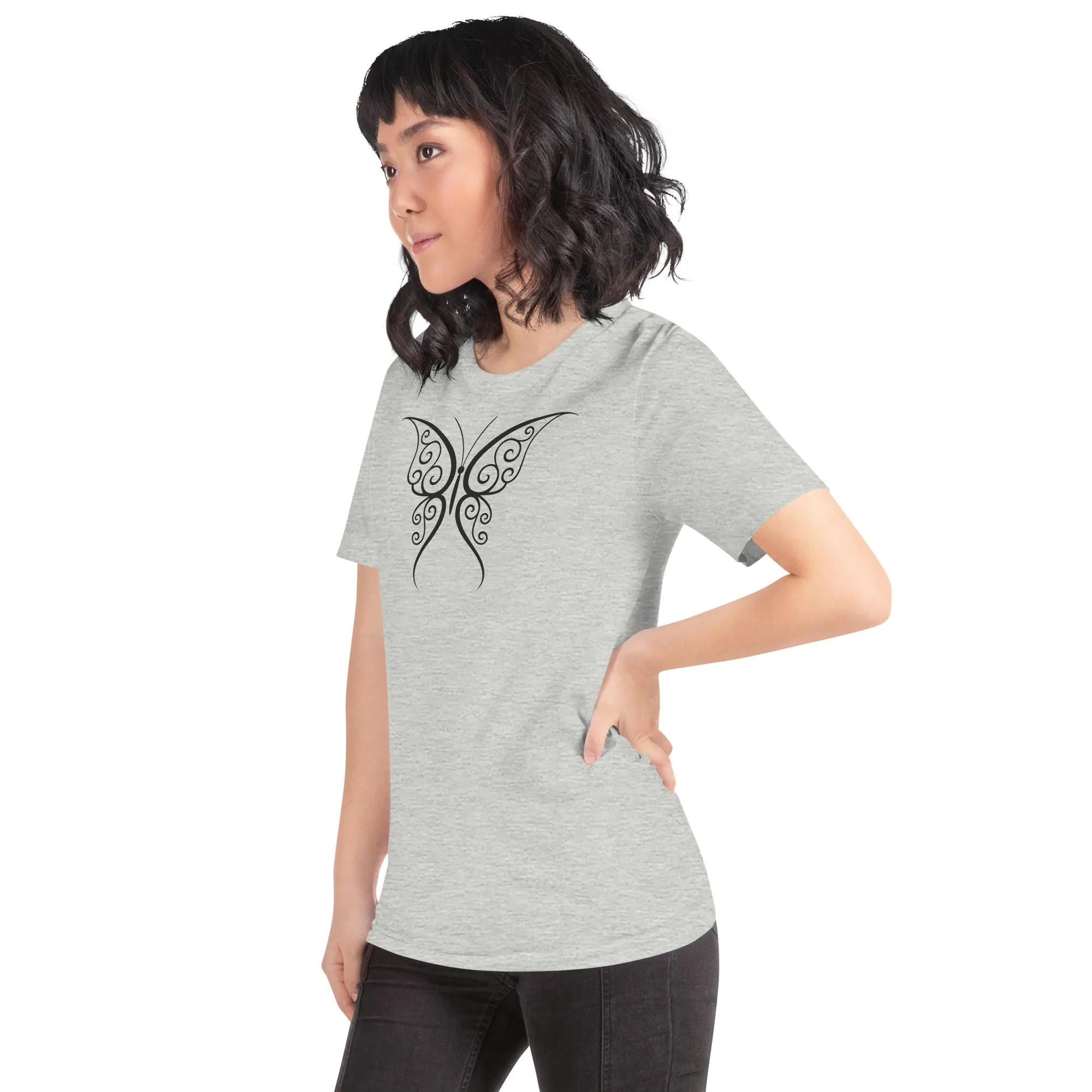 Butterfly Black Outline - Unisex t-shirt, comfy, soft, lightweight