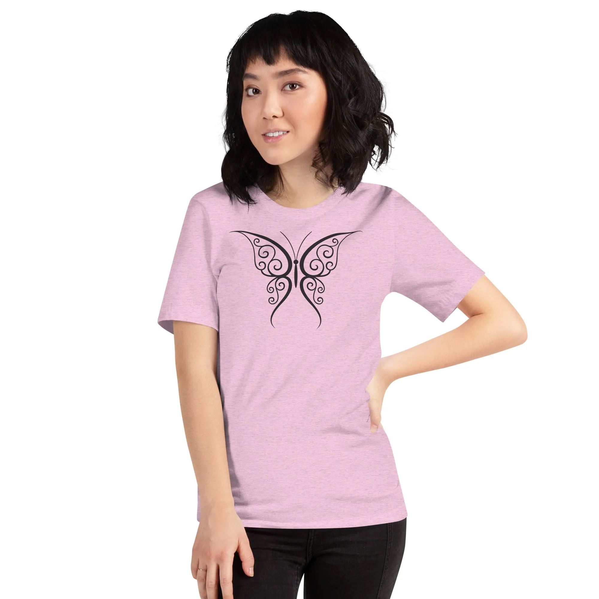 Butterfly Black Outline - Unisex t-shirt, comfy, soft, lightweight