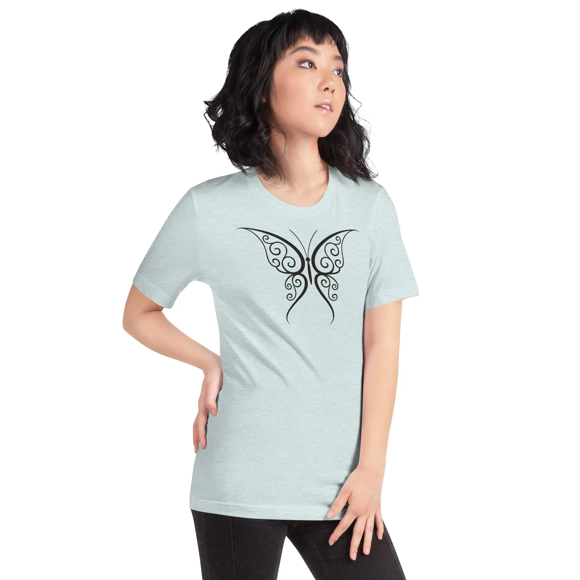 Butterfly Black Outline - Unisex t-shirt, comfy, soft, lightweight