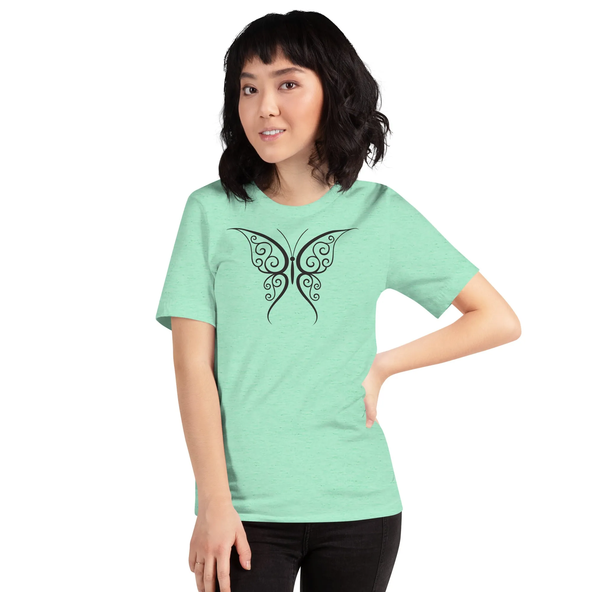 Butterfly Black Outline - Unisex t-shirt, comfy, soft, lightweight